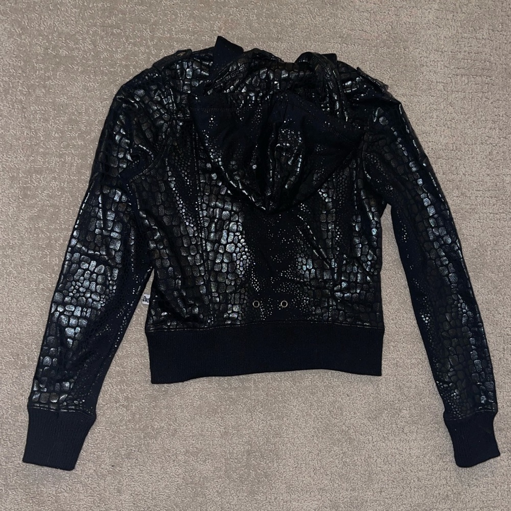 Black Shiny Zip Up - Picture 6 of 8